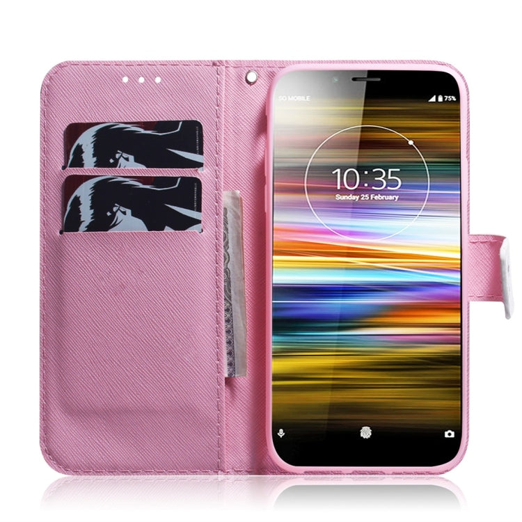 Magnolia Flower Pattern Coloured Drawing Horizontal Flip Leather Case for Sony Xperia L3, with Holder & Card Slots & Wallet