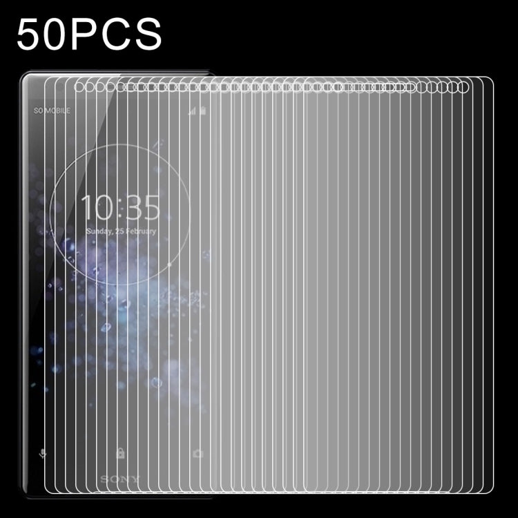50 PCS 0.26mm 9H 2.5D Tempered Glass Film for Sony Xperia XZ2 Premium