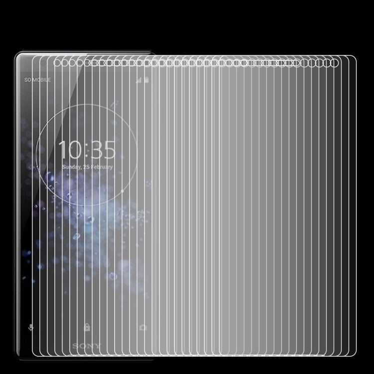 50 PCS 0.26mm 9H 2.5D Tempered Glass Film for Sony Xperia XZ2 Premium
