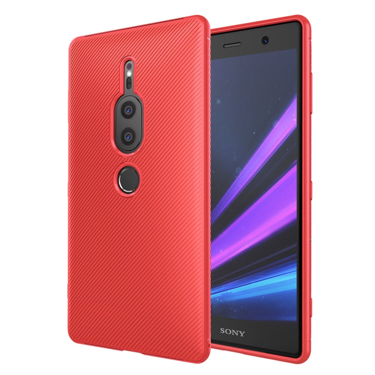 lenuo Leshen Series Stripe Texture TPU Case for Sony Xperia XZ2 Premium (Red)