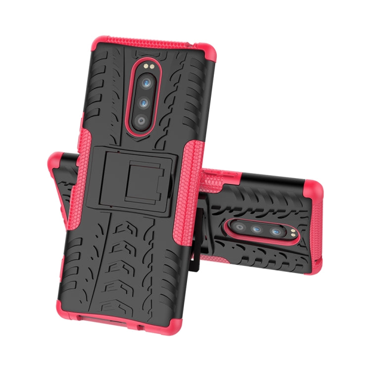 Tire Texture TPU+PC Shockproof Case for Sony Xperia 1 / Xperia XZ4, with Holder