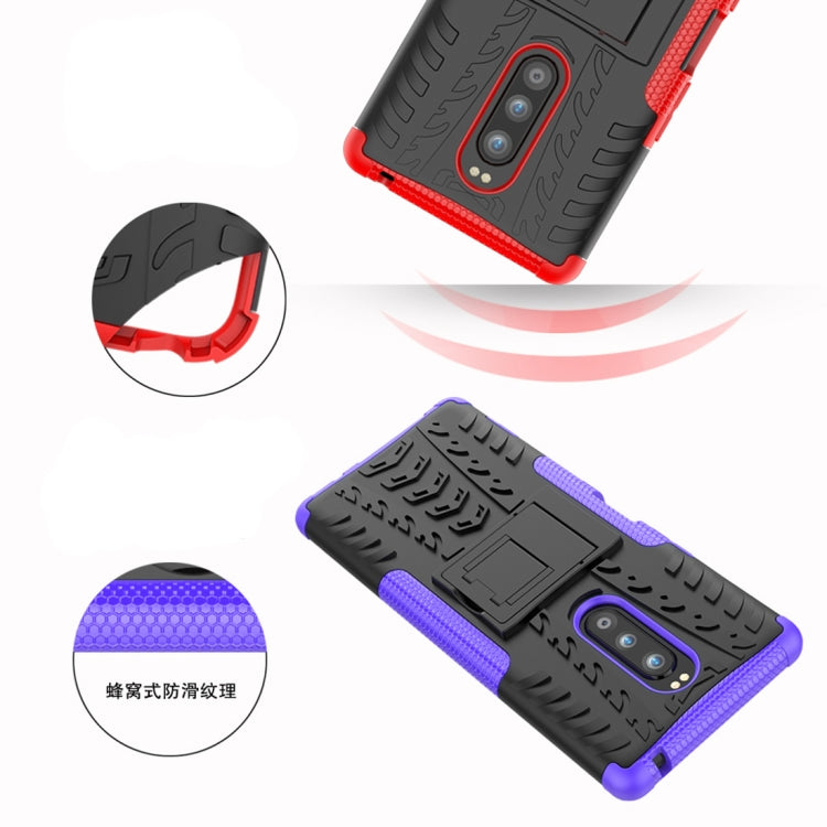 Tire Texture TPU+PC Shockproof Case for Sony Xperia 1 / Xperia XZ4, with Holder