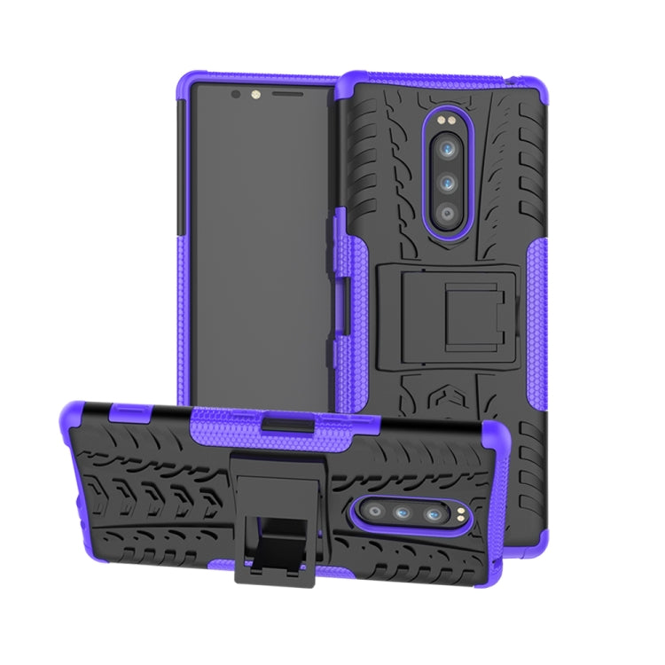 Tire Texture TPU+PC Shockproof Case for Sony Xperia 1 / Xperia XZ4, with Holder