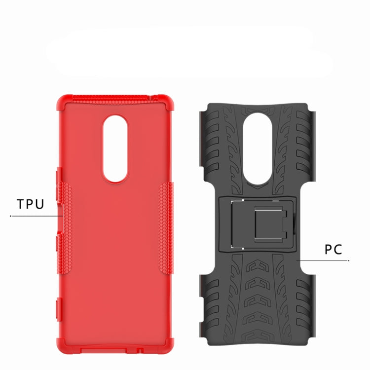 Tire Texture TPU+PC Shockproof Case for Sony Xperia 1 / Xperia XZ4, with Holder