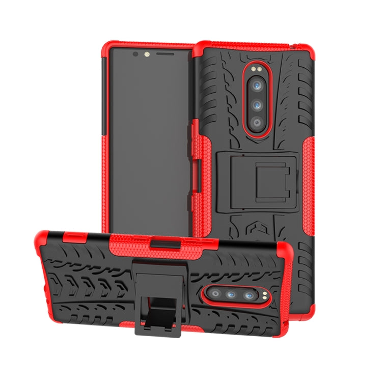 Tire Texture TPU+PC Shockproof Case for Sony Xperia 1 / Xperia XZ4, with Holder