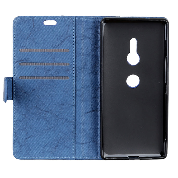 Copper Buckle Retro Crazy Horse Texture Horizontal Flip Leather Case for Sony Xperia XZ3, with Holder & Card Slots & Wallet