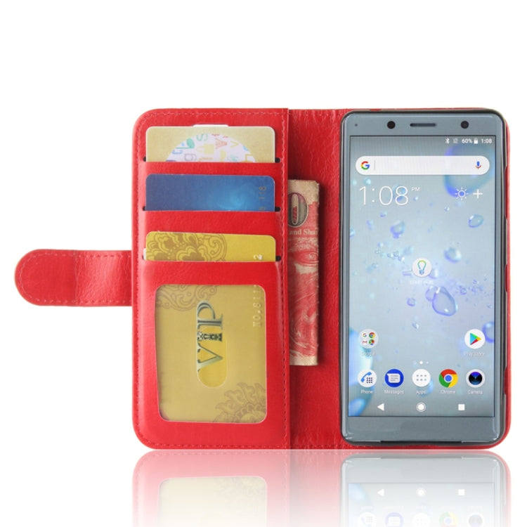 For Sony Xperia XZ2 Compact PU + TPU Crazy Horse Texture Horizontal Flip Leather Case with Wallet & Holder & Card Slots
