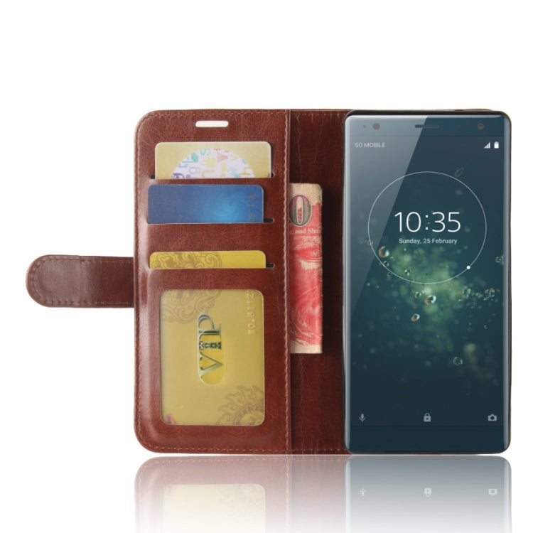 For Sony Xperia XZ2 PU + TPU Crazy Horse Texture Horizontal Flip Leather Case with Wallet & Holder & Card Slots