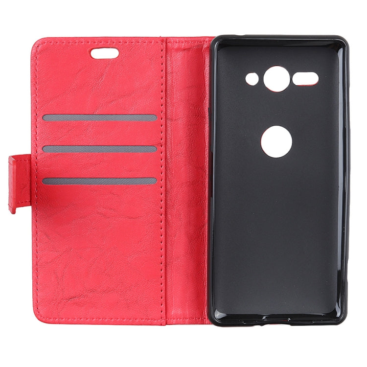 Copper Buckle Retro Crazy Horse Texture Horizontal Flip Leather Case for Sony Xperia XZ2 Compact, with Holder & Card Slots & Wallet