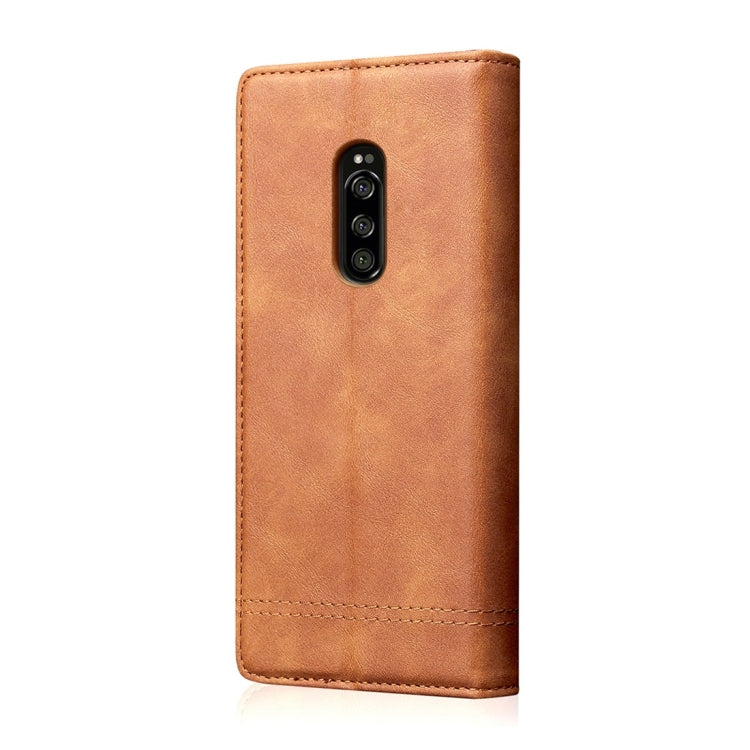 Casual Style Retro Crazy Horse Texture Horizontal Flip Leather Case for Sony Xperia 1, with Card Slots & Holder & Wallet