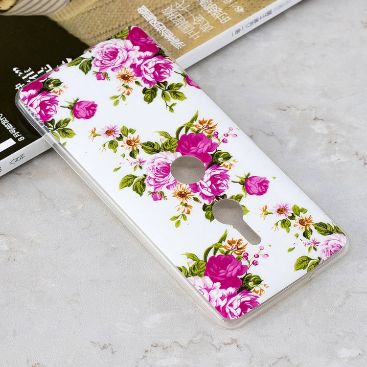 Luminous Rosa Multiflora Flower Pattern Shockproof TPU Protective Case for Sony Xperia XZ3