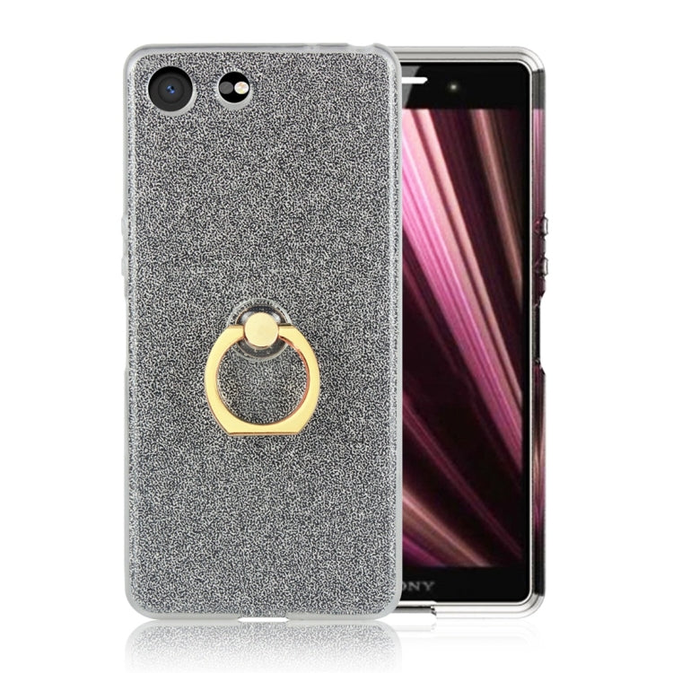 Glittery Powder Shockproof TPU Protective Case for Sony Xperia XZ4 Compact, with 360 Degree Rotation Ring Holder