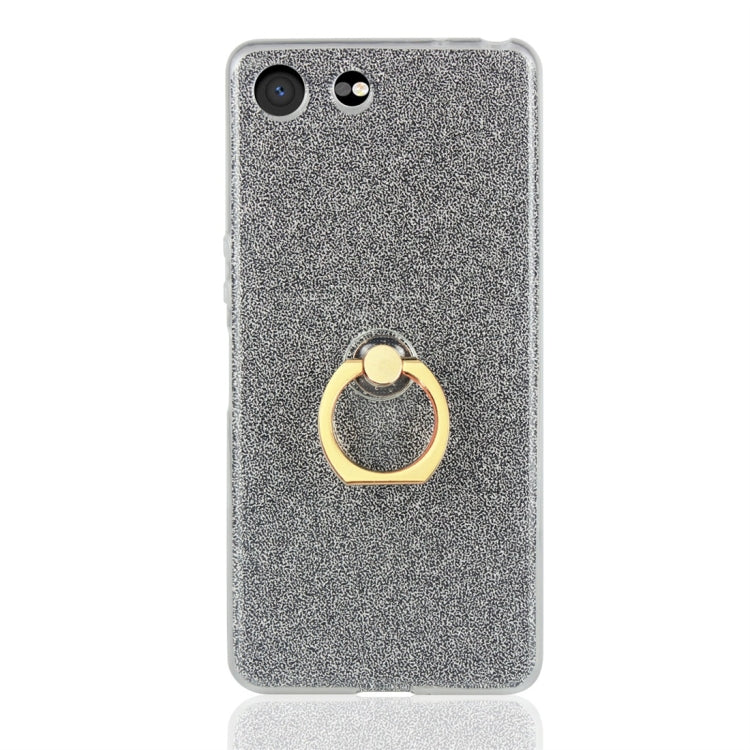 Glittery Powder Shockproof TPU Protective Case for Sony Xperia XZ4 Compact, with 360 Degree Rotation Ring Holder