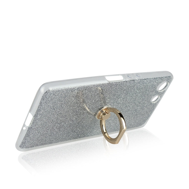 Glittery Powder Shockproof TPU Protective Case for Sony Xperia XZ4 Compact, with 360 Degree Rotation Ring Holder