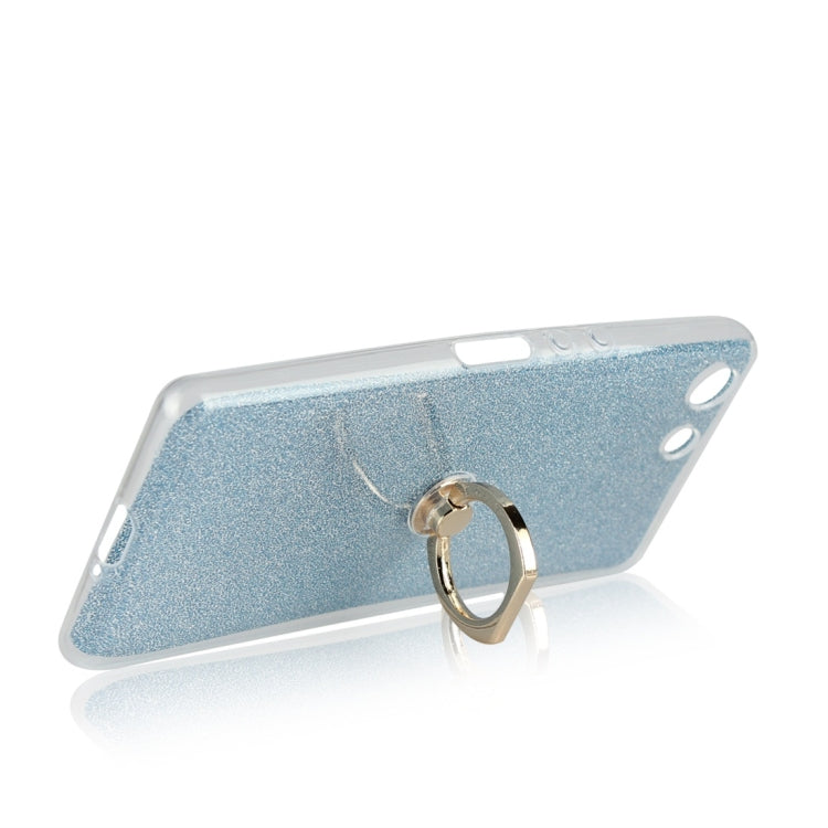 Glittery Powder Shockproof TPU Protective Case for Sony Xperia XZ4 Compact, with 360 Degree Rotation Ring Holder