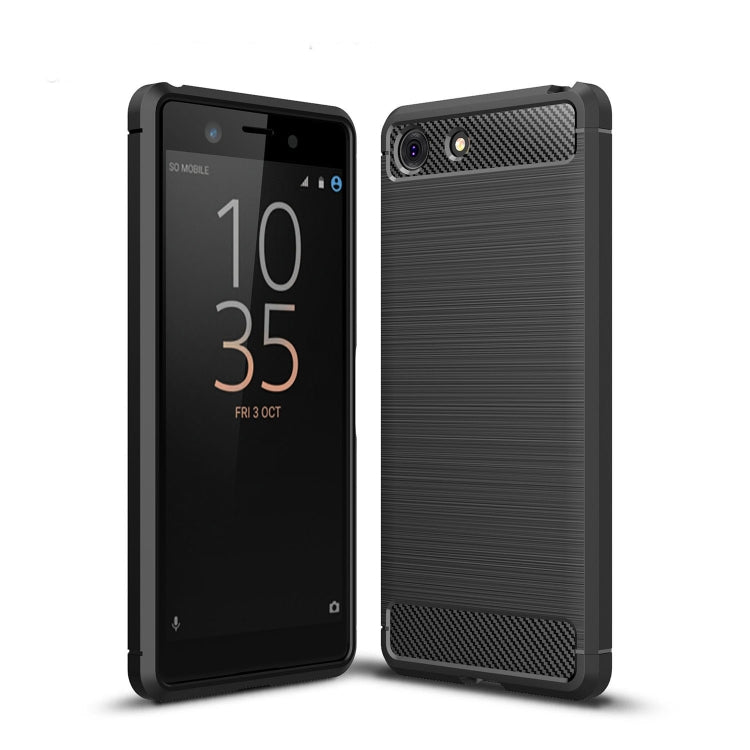 Brushed Texture Carbon Fiber Shockproof TPU Case for Sony Xperia XZ4 Compact