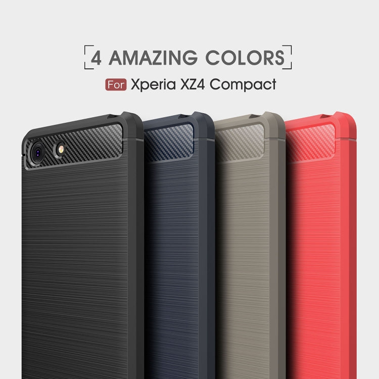 Brushed Texture Carbon Fiber Shockproof TPU Case for Sony Xperia XZ4 Compact