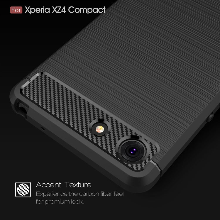 Brushed Texture Carbon Fiber Shockproof TPU Case for Sony Xperia XZ4 Compact