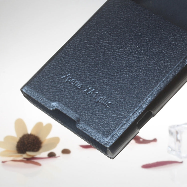 For Sony Xperia XA1 Plus Litchi Texture Horizontal Flip Leather Case with Call Display ID
