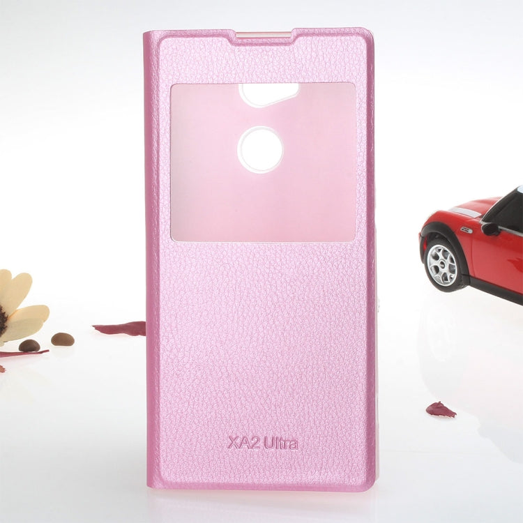 For Sony Xperia XA2 Ultra Litchi Texture Horizontal Flip Leather Case with Call Display ID