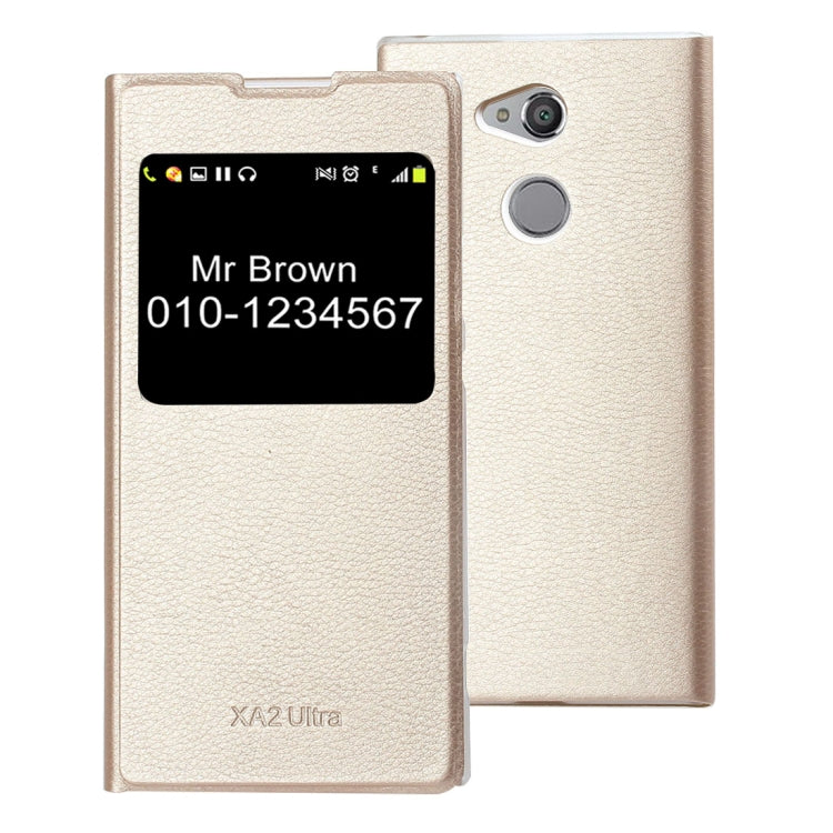 For Sony Xperia XA2 Ultra Litchi Texture Horizontal Flip Leather Case with Call Display ID