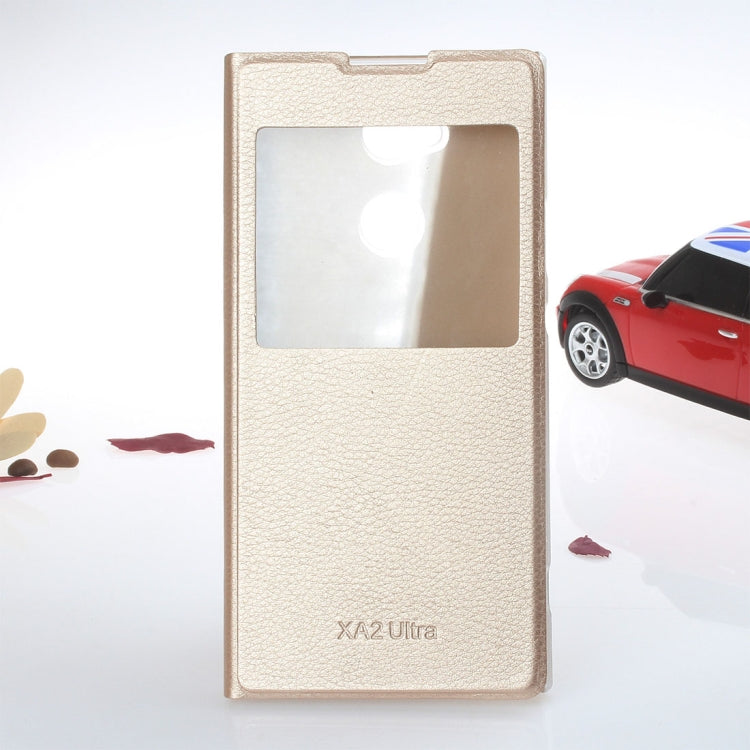 For Sony Xperia XA2 Ultra Litchi Texture Horizontal Flip Leather Case with Call Display ID