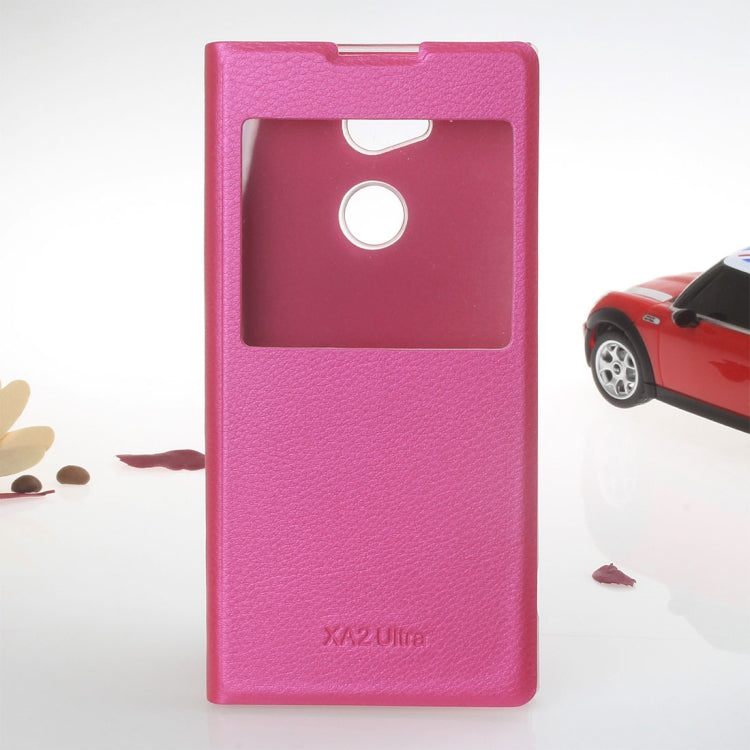 For Sony Xperia XA2 Ultra Litchi Texture Horizontal Flip Leather Case with Call Display ID
