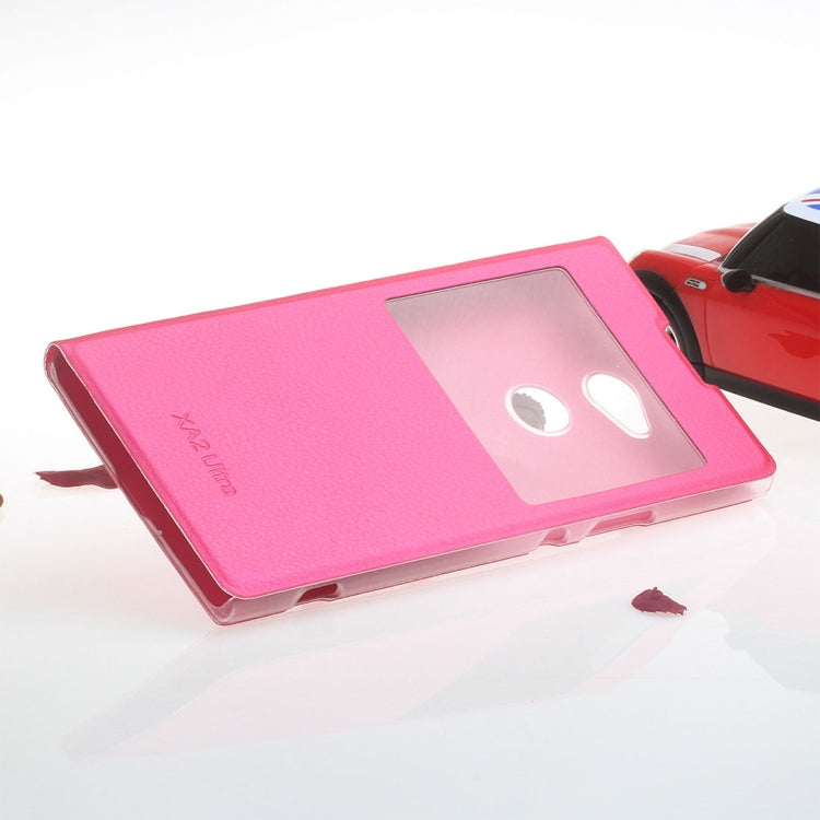 For Sony Xperia XA2 Ultra Litchi Texture Horizontal Flip Leather Case with Call Display ID