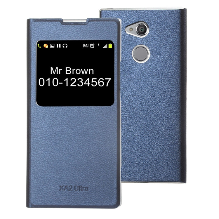 For Sony Xperia XA2 Ultra Litchi Texture Horizontal Flip Leather Case with Call Display ID