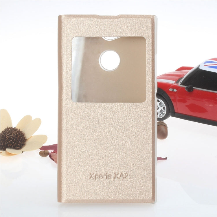For Sony Xperia XA2 Litchi Texture Horizontal Flip Leather Case with Call Display ID