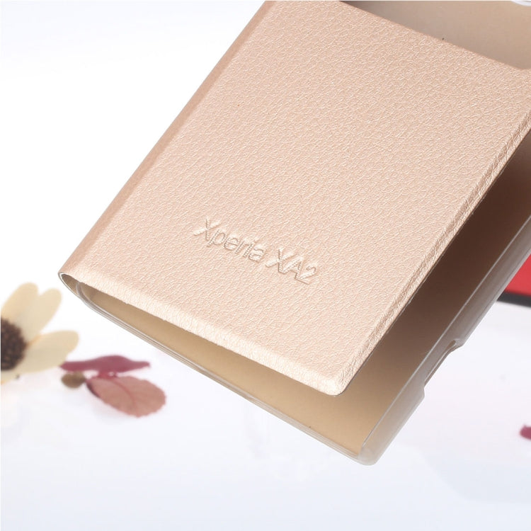 For Sony Xperia XA2 Litchi Texture Horizontal Flip Leather Case with Call Display ID