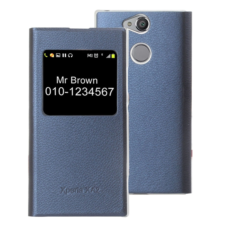 For Sony Xperia XA2 Litchi Texture Horizontal Flip Leather Case with Call Display ID