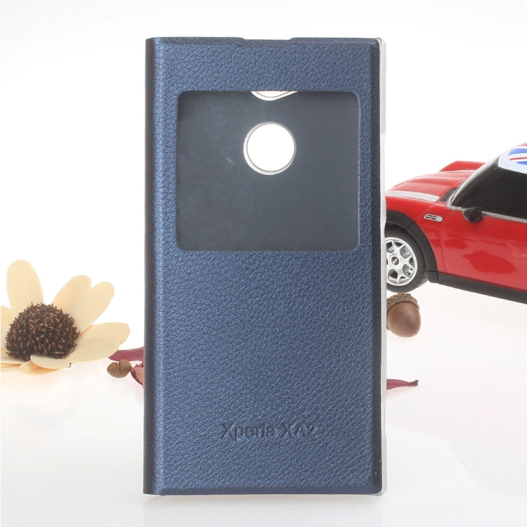 For Sony Xperia XA2 Litchi Texture Horizontal Flip Leather Case with Call Display ID