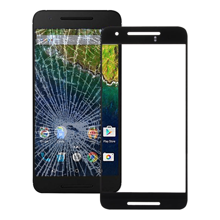 Front Screen Outer Glass Lens for Google Nexus 6P(Black)