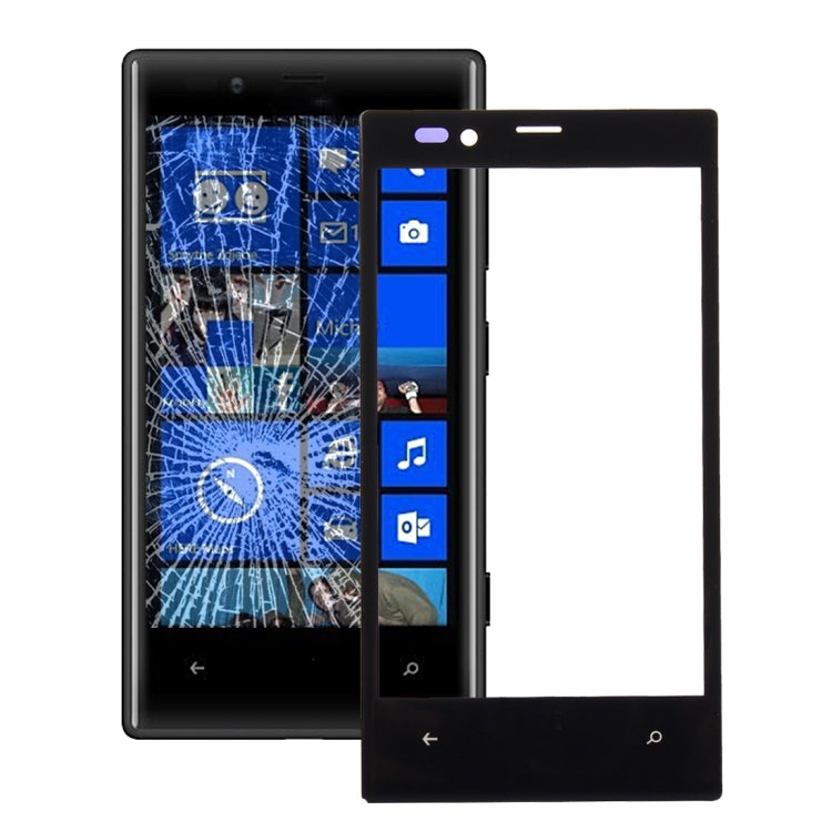 Front Screen Outer Glass Lens for Nokia Lumia 720(Black)