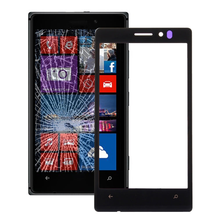 Front Screen Outer Glass Lens for Nokia Lumia 925(Black)
