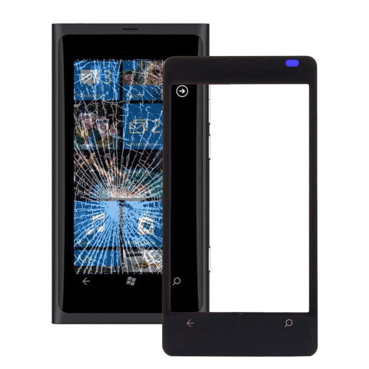 Front Screen Outer Glass Lens for Nokia Lumia 800(Black)