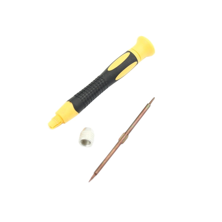 JM-852 Precisional 0.8 Pentacle / 1.5 Cross Double Tip Socket Screwdriver for iPhone 7 & 7 Plus / iPhone 6 & 6s / iPhone 6 Plus & 6s Plus / iPhone 5 & 5S & 5C / iPhone 4 & 4S(Yellow)