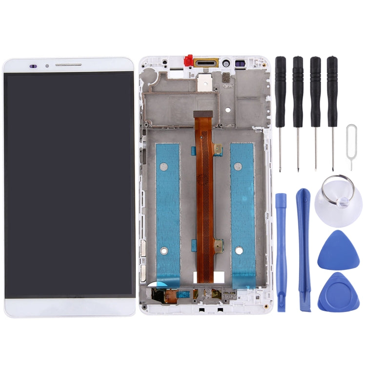 OEM LCD Screen For Huawei Mate 7 Digitizer Full Assembly with Frame(White)