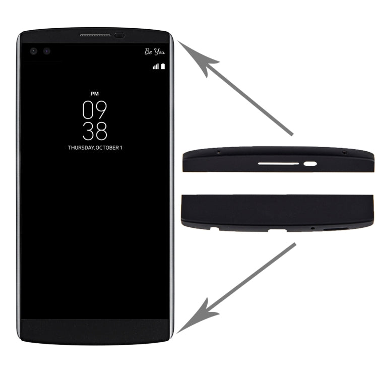 Front Housing Cover (Top + Bottom) with Adhesive for LG V10(Black)