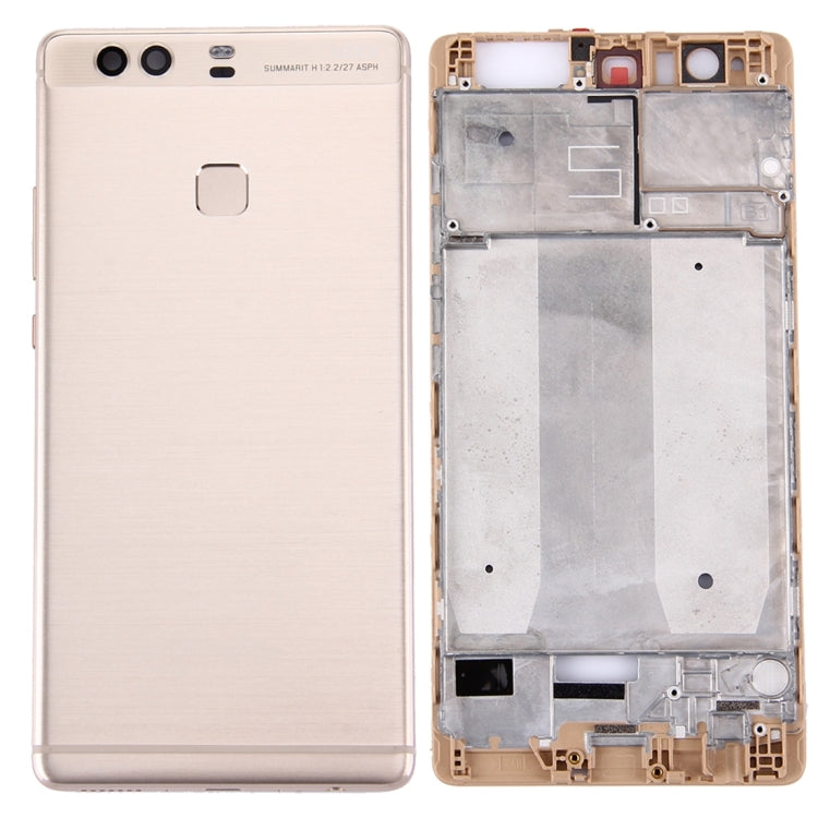 For Huawei P9 Plus Battery Back Cover + Front Housing LCD Frame Bezel Plate(Gold)
