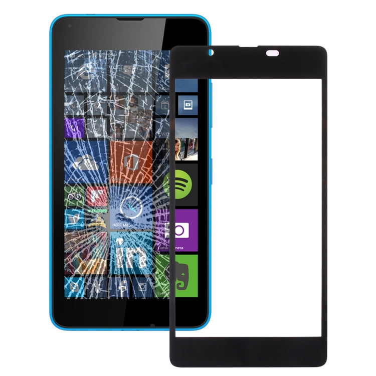 Front Screen Outer Glass Lens for Microsoft Lumia 540(Black)