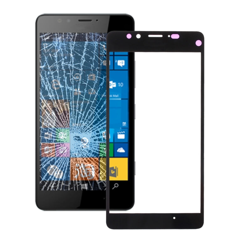 Front Screen Outer Glass Lens for Microsoft Lumia 950(Black)