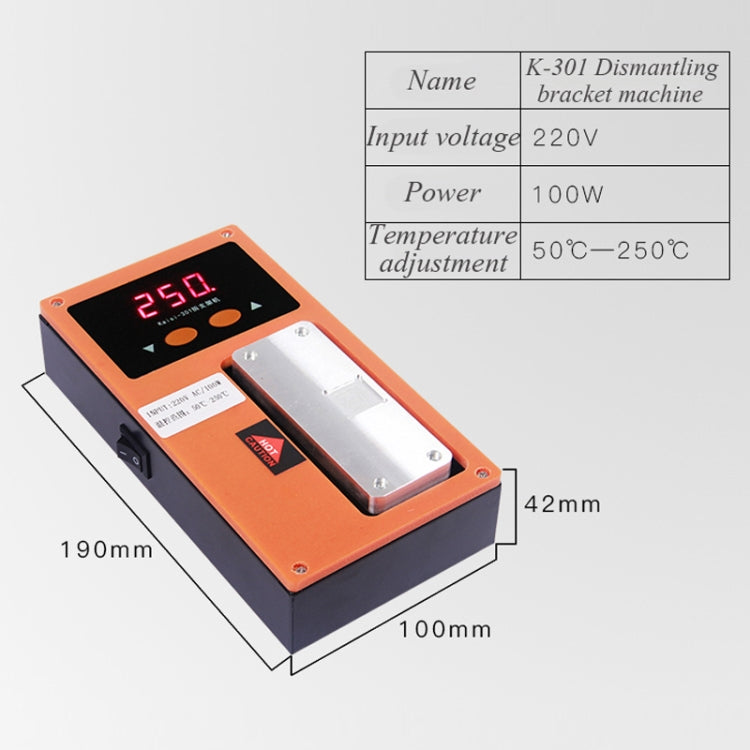 K-301 Mobile Phone LCD Frame Bracket Remover Dismantle Machine Heating Platform, US Plug, (220V)