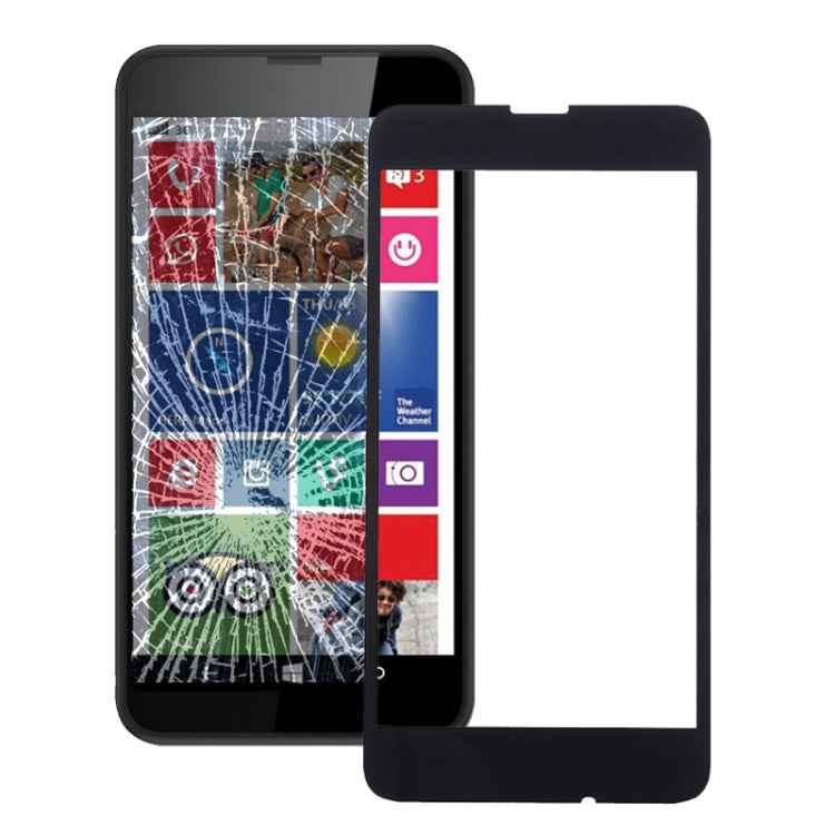 Front Screen Outer Glass Lens for Nokia Lumia 630(Black)