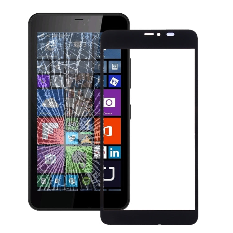 Front Screen Outer Glass Lens for Microsoft Lumia 640 XL(Black)