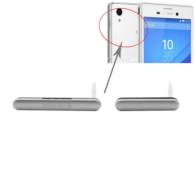 iPartsBuy Single SIM Version Anti-Dust Plug (Micro SD Card Port Dust Plug + USB Port Dust Plug), For Sony Xperia M4 Aqua(Silver)