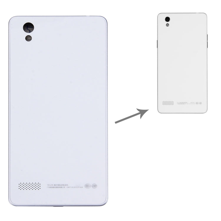 For OPPO A51 Battery Back Cover + Front Housing LCD Frame Bezel Plate (White)