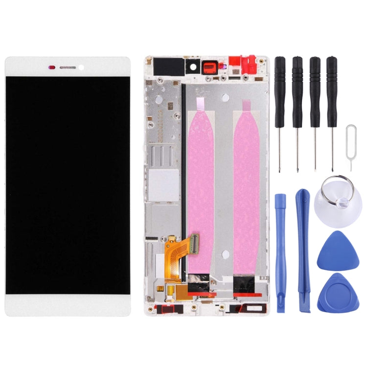 OEM LCD Screen For Huawei P8 Digitizer Full Assembly with Frame(White)