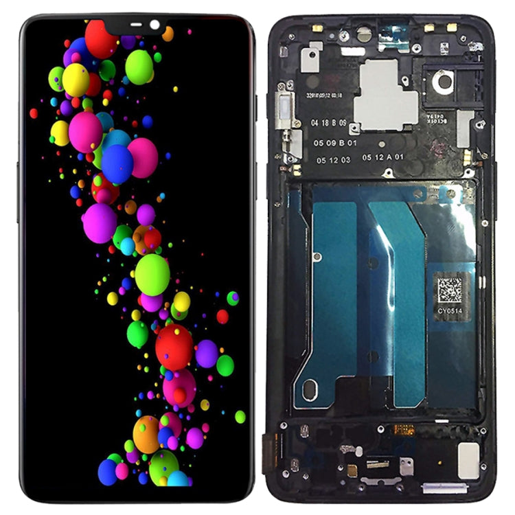 For OnePlus 6 Digitizer Full Assembly with Frame OEM LCD Screen (Black)